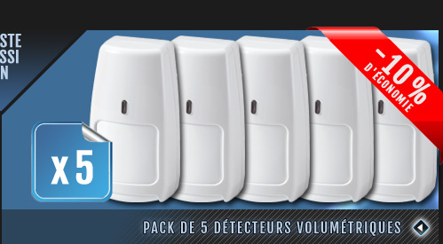 Dtecteurs volumtriques disponibles en pack de 5 IRPI8M